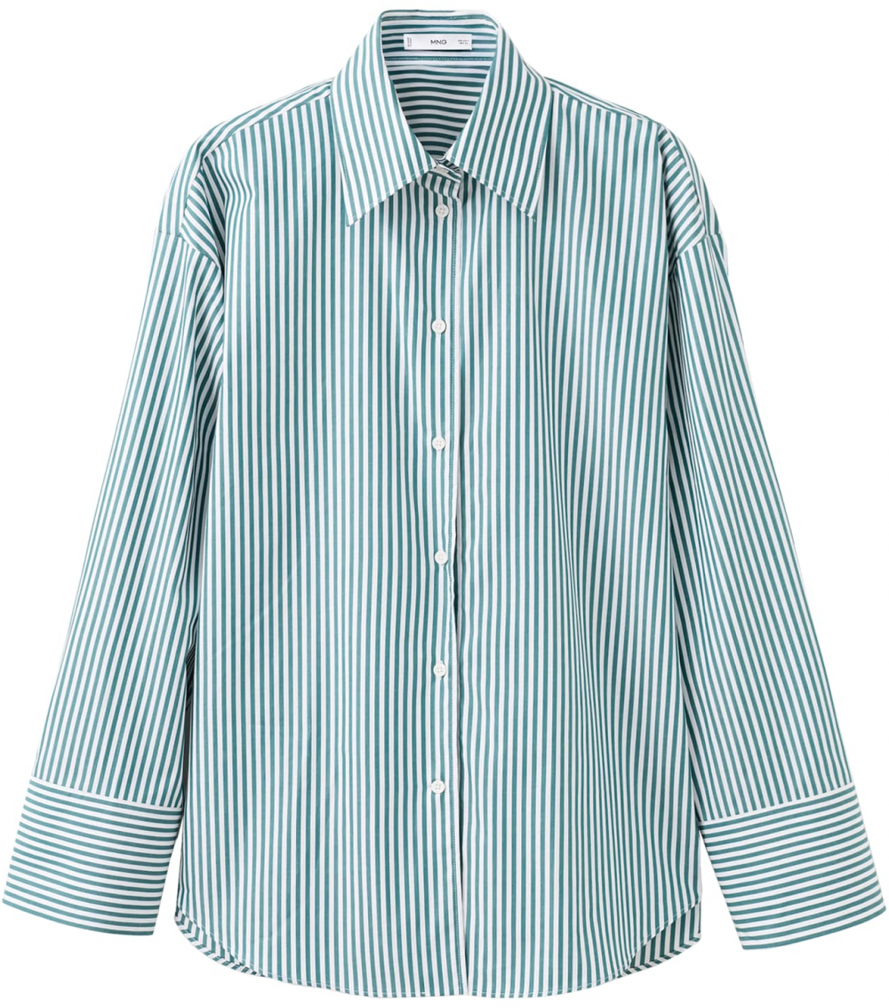 MANGO Blúzka 'Rialta'  petrolejová / biela