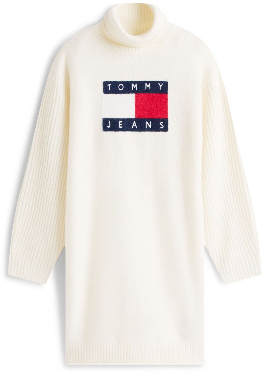 Tommy Jeans Pletené šaty  námornícka modrá / červená / biela