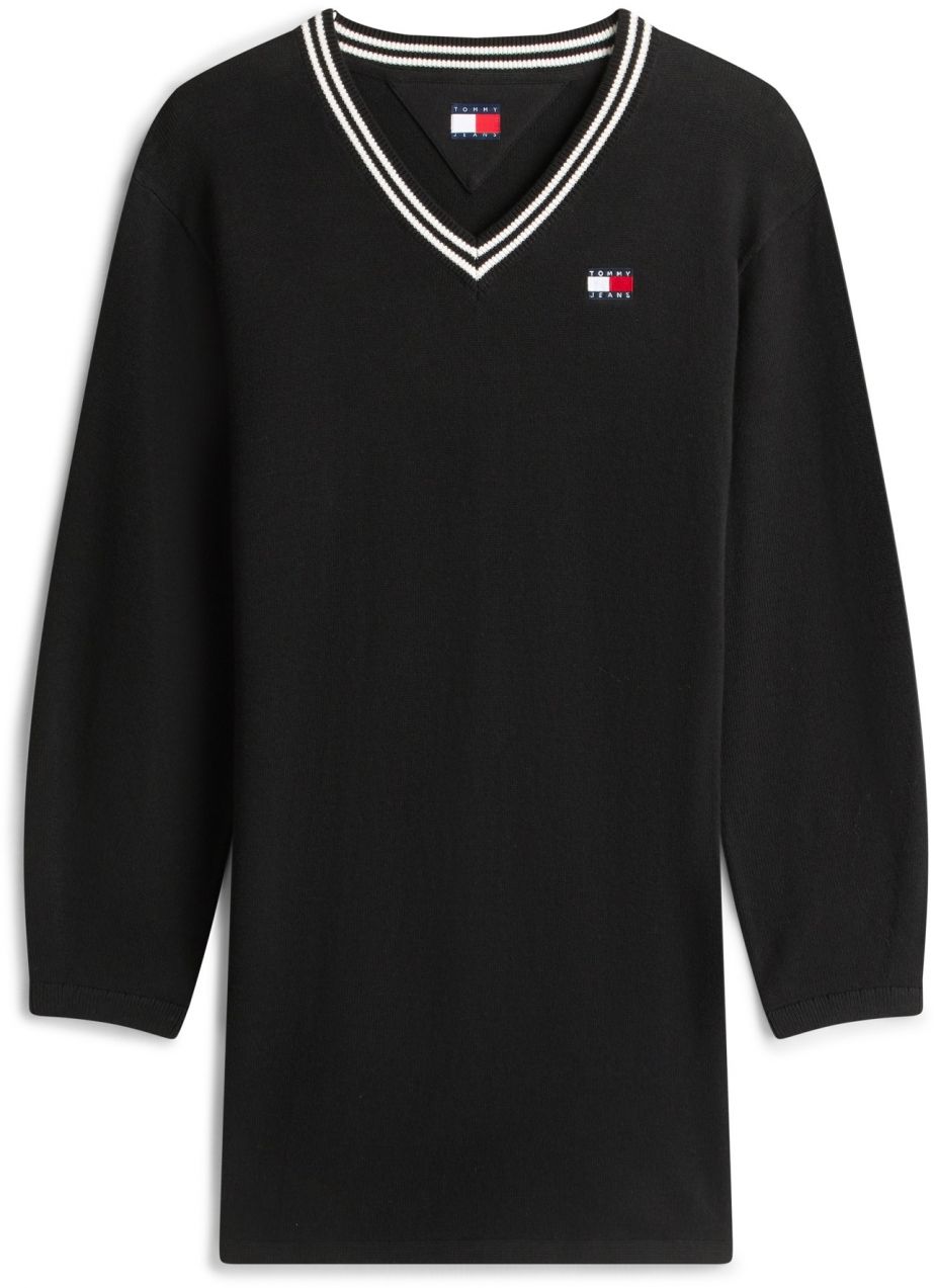 Tommy Jeans Pletené šaty  červená / čierna / biela