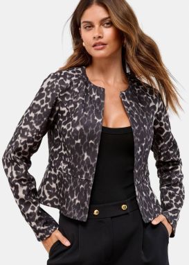 Lipsy Prechodná bunda  sivá / čierna / biela