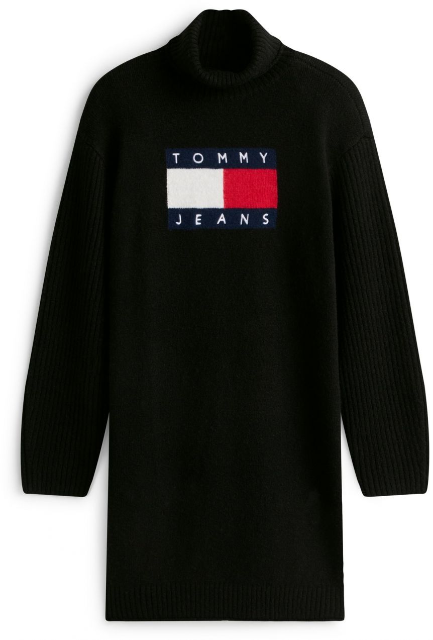 Tommy Jeans Pletené šaty  námornícka modrá / červená / čierna / biela