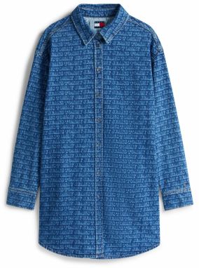 Tommy Jeans Košeľové šaty  modrá / modrá denim