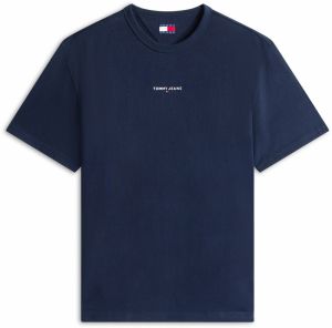 Tommy Jeans Tričko  námornícka modrá / biela