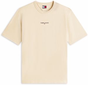 Tommy Jeans Tričko  žltohnedá / čierna