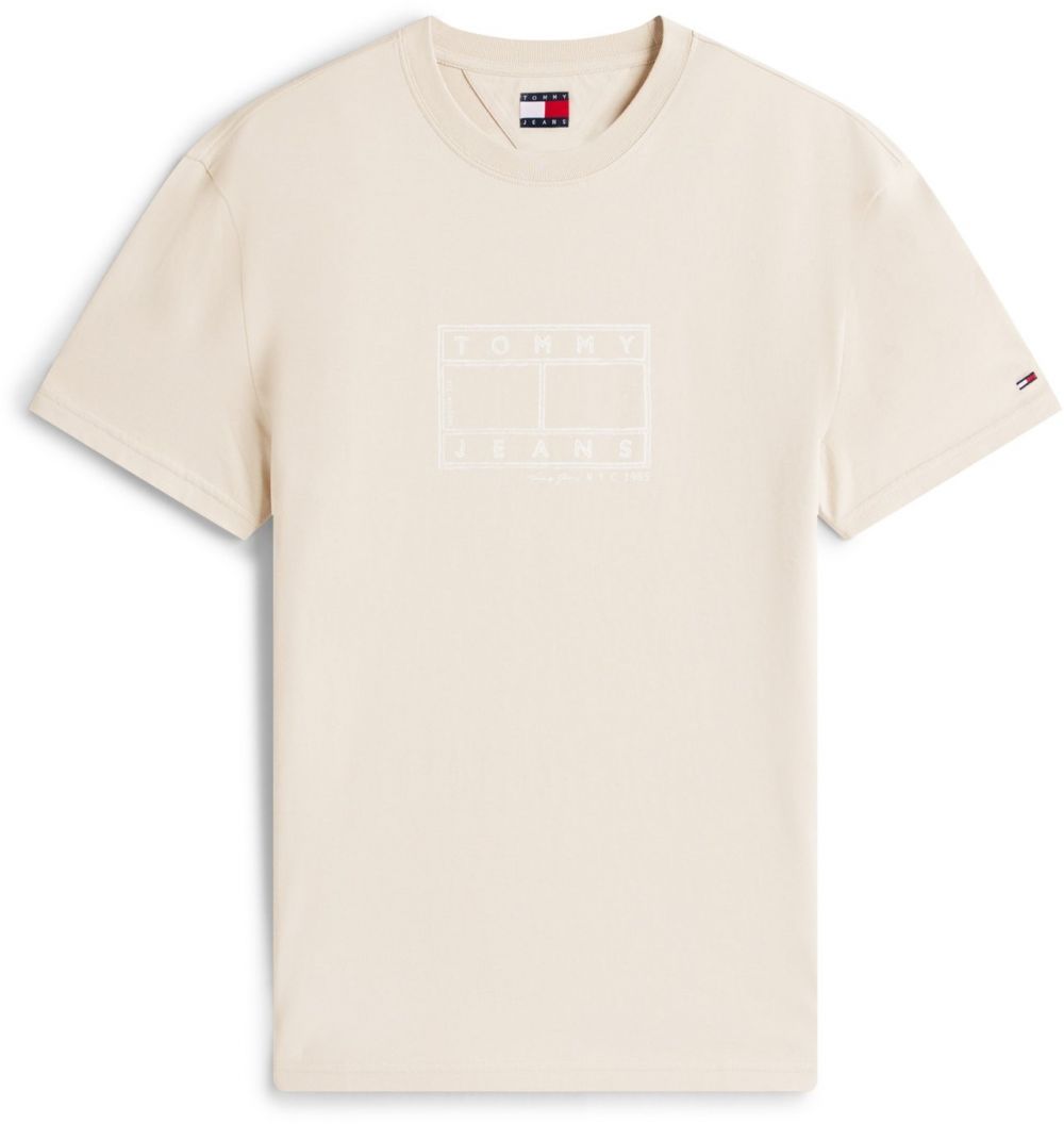 Tommy Jeans Tričko  krémová / námornícka modrá / červená / biela