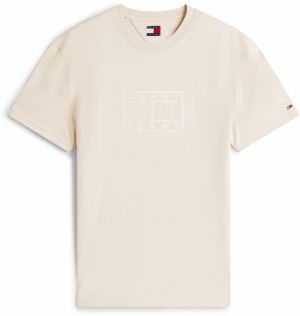 Tommy Jeans Tričko  krémová / námornícka modrá / červená / biela