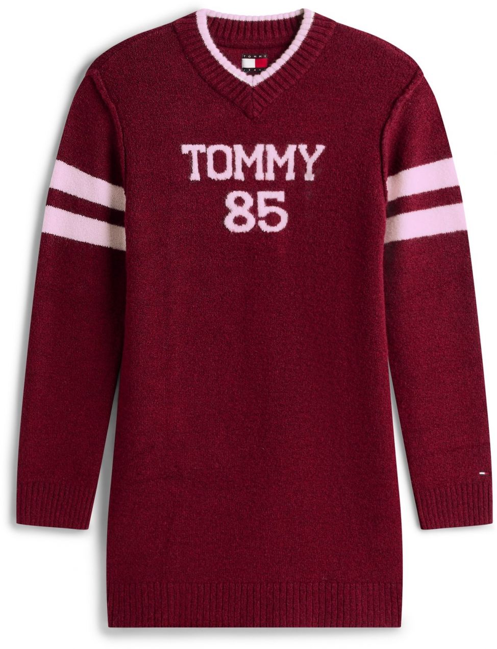 Tommy Jeans Pletené šaty  orchideová / farba lesného ovocia