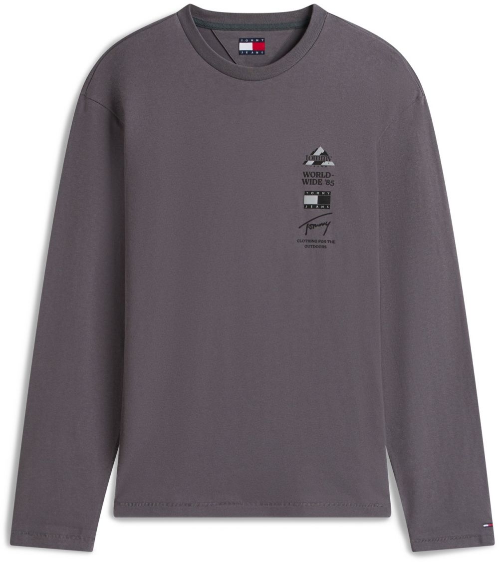 Tommy Jeans Tričko  tmavosivá / čierna / šedobiela