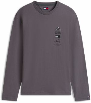 Tommy Jeans Tričko  tmavosivá / čierna / šedobiela