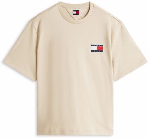 Tommy Jeans Tričko '90S'  béžová / námornícka modrá / červená / biela