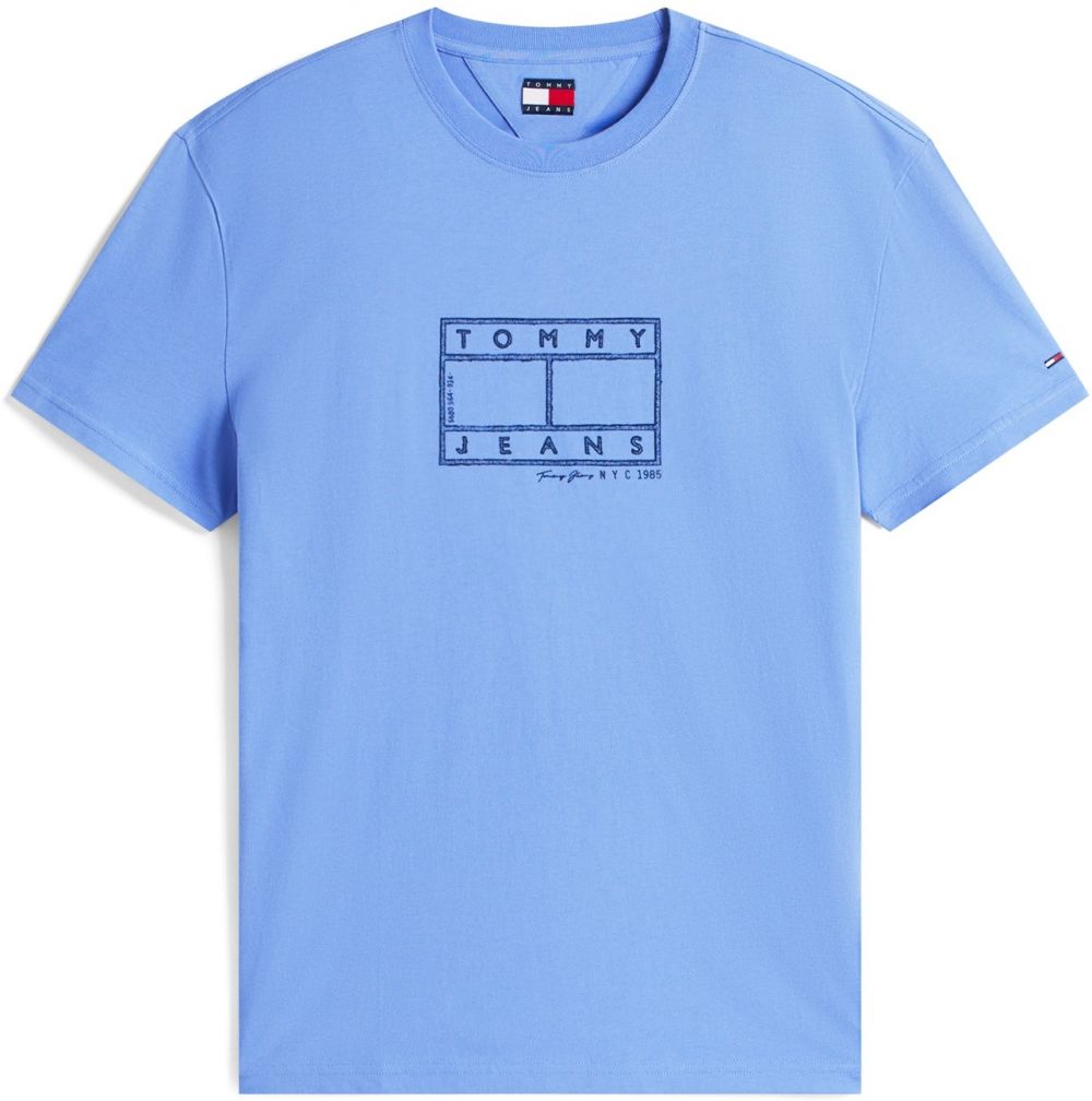 Tommy Jeans Tričko  námornícka modrá / svetlomodrá