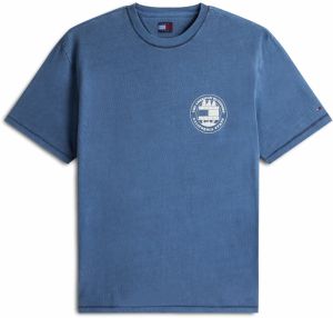 Tommy Jeans Tričko  modrá / biela