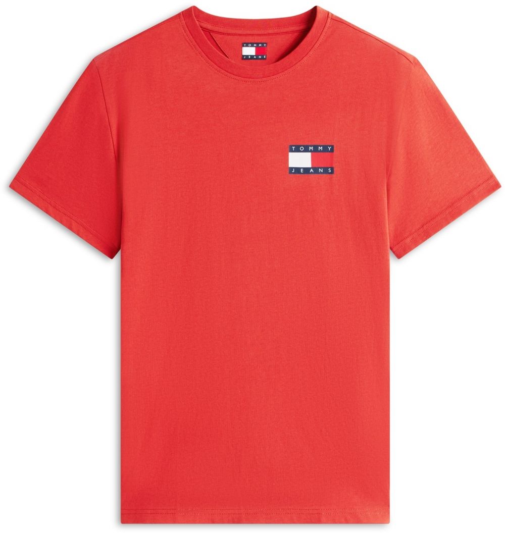 Tommy Jeans Tričko 'ESSENTIAL'  námornícka modrá / svetločervená / biela