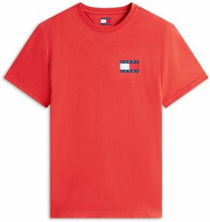 Tommy Jeans Tričko 'ESSENTIAL'  námornícka modrá / svetločervená / biela