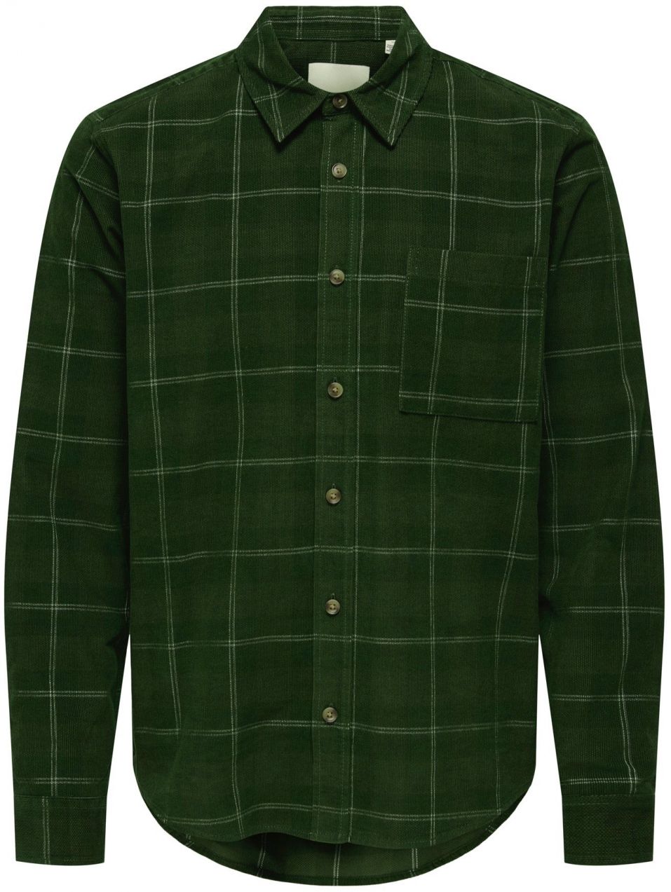 Only & Sons Košeľa 'ONSWILLIAM'  tmavozelená / biela