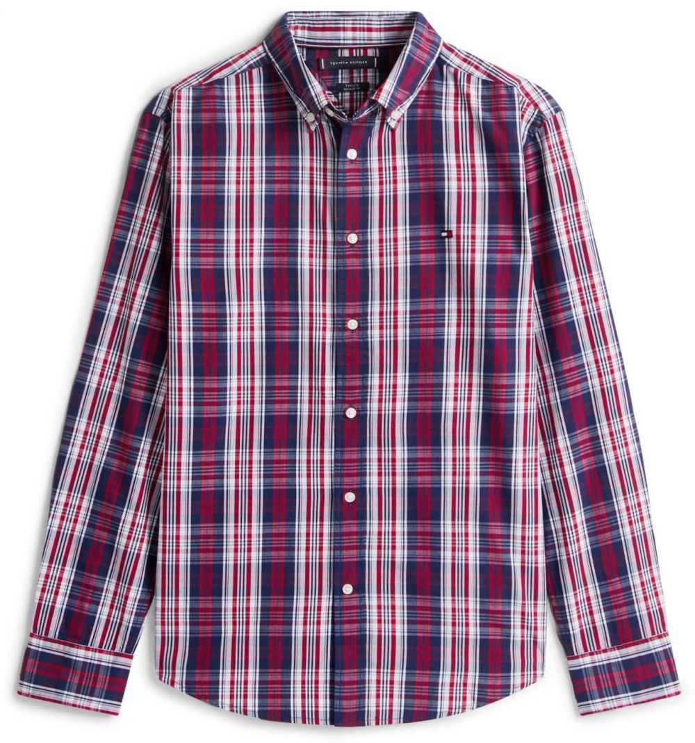 TOMMY HILFIGER Košeľa  modrá / červená / biela
