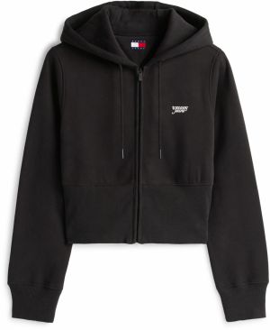 Tommy Jeans Tepláková bunda  čierna / biela