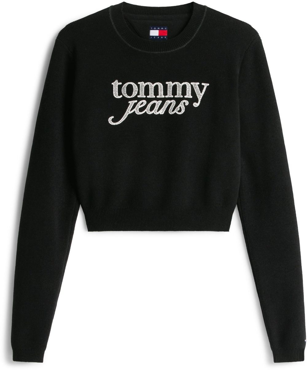 Tommy Jeans Sveter  čierna / biela