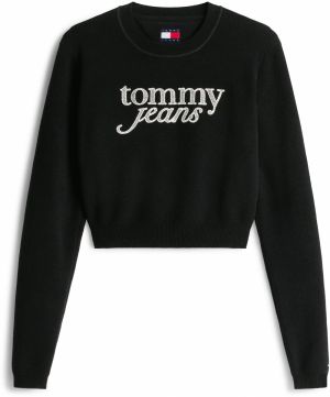 Tommy Jeans Sveter  čierna / biela