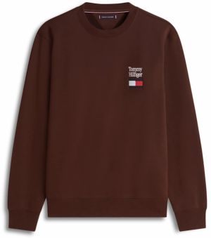 TOMMY HILFIGER Mikina  čokoládová / červená / biela