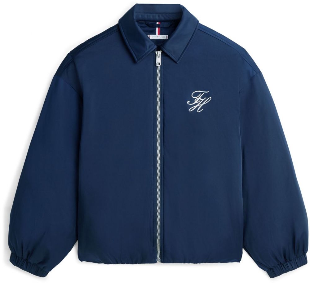 TOMMY HILFIGER Prechodná bunda  námornícka modrá / biela