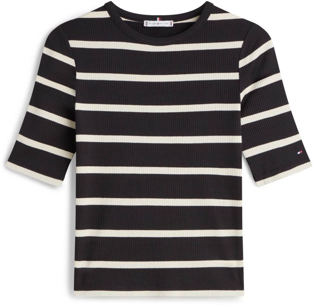 TOMMY HILFIGER Tričko  čierna / šedobiela