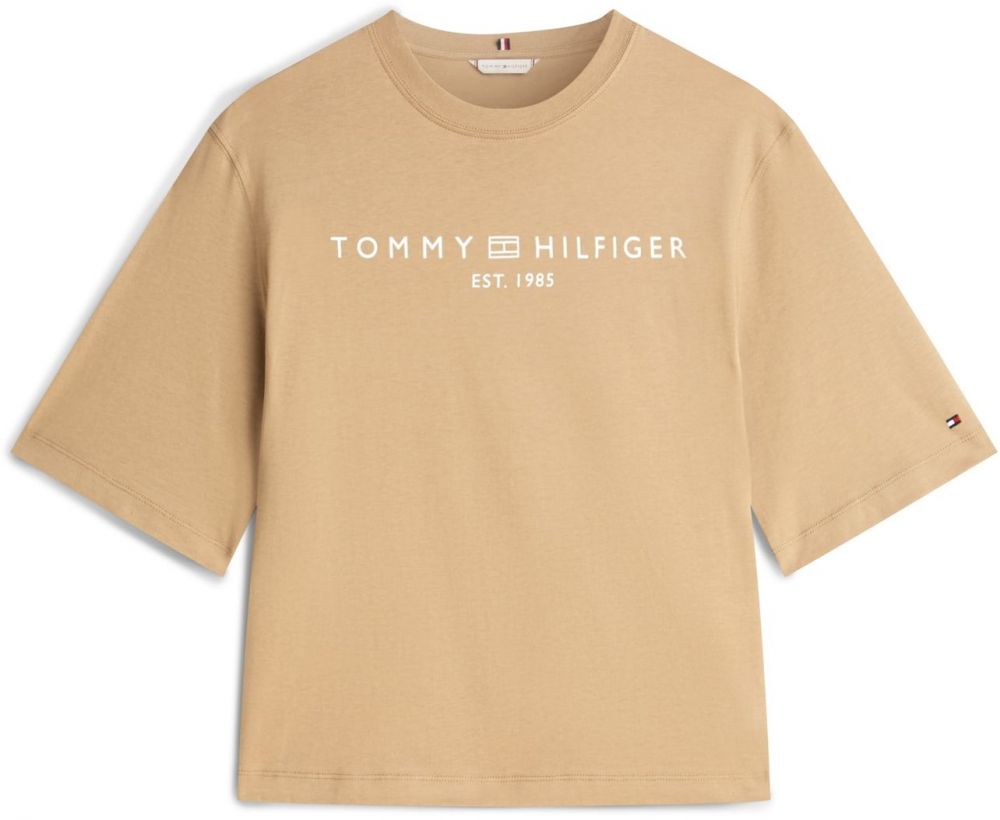 TOMMY HILFIGER Tričko  béžová / biela