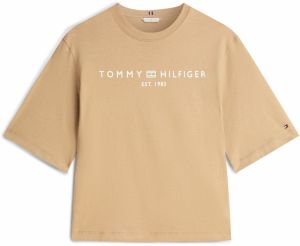 TOMMY HILFIGER Tričko  béžová / biela