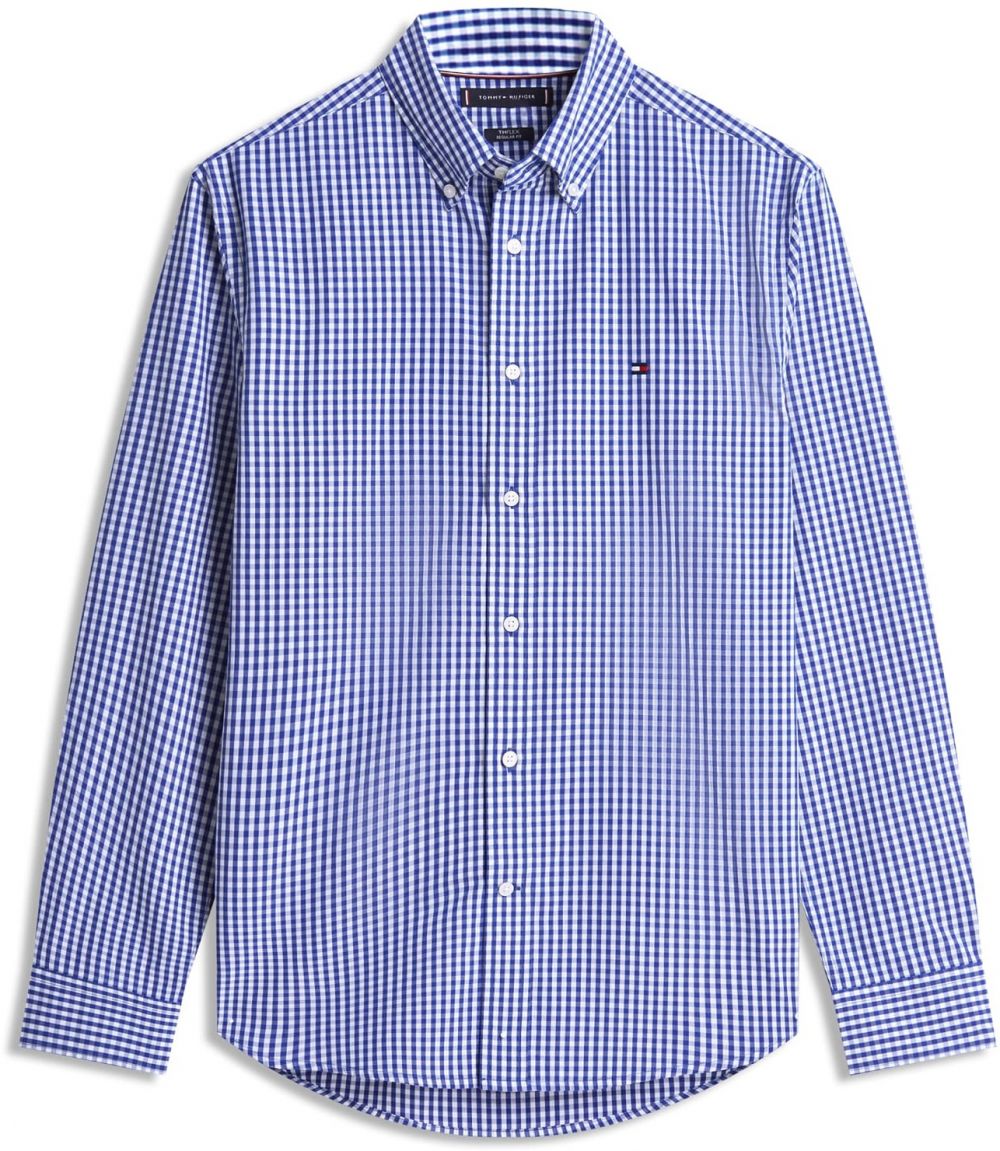 TOMMY HILFIGER Košeľa  modrá / biela
