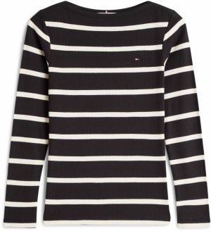 TOMMY HILFIGER Tričko  čierna / biela ako vlna