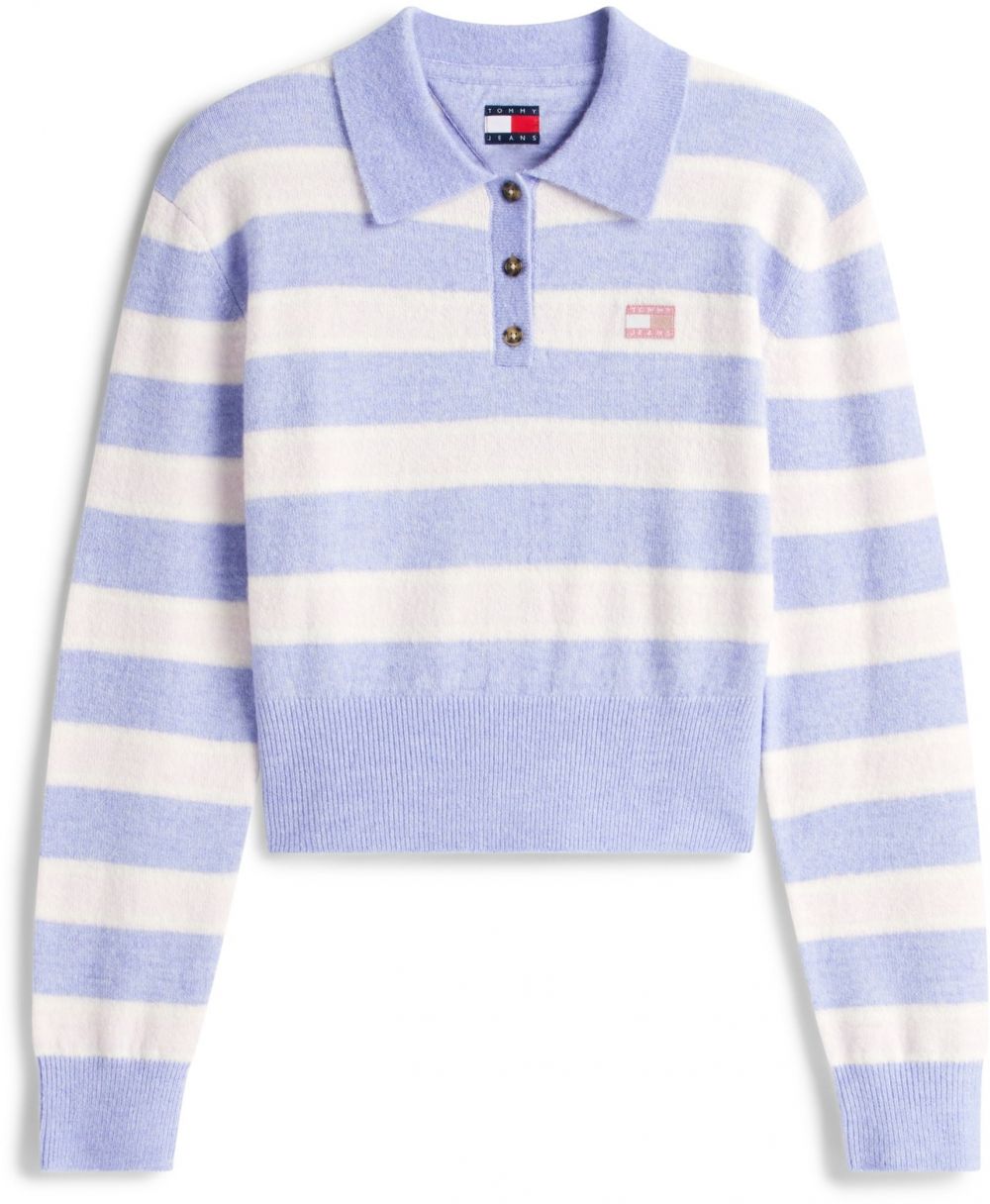 Tommy Jeans Sveter  levanduľová / biela