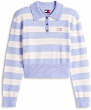 Tommy Jeans Sveter  levanduľová / biela