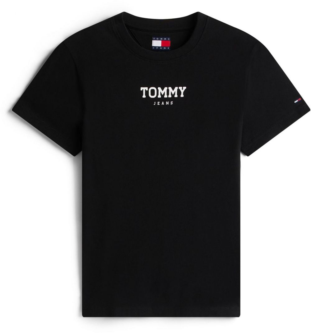Tommy Jeans Tričko 'ESSENTIAL'  čierna / biela