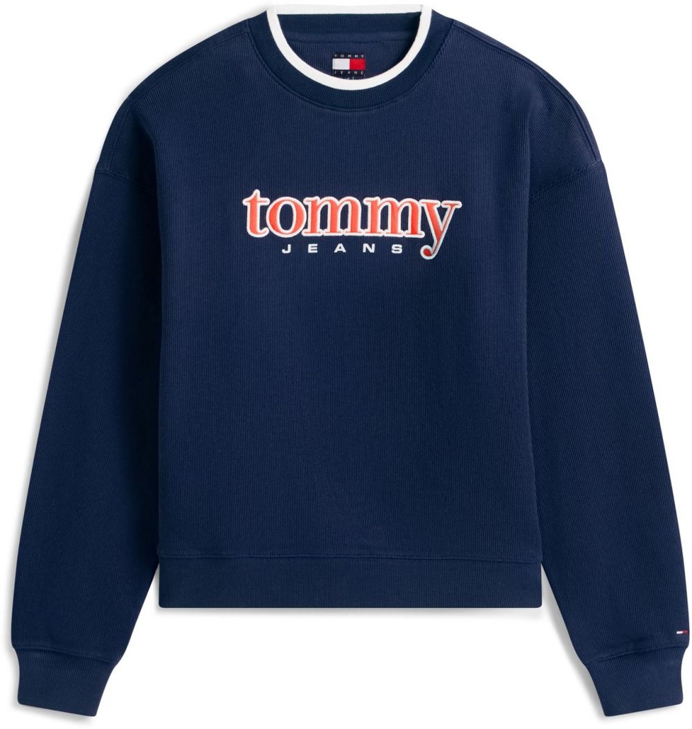 Tommy Jeans Mikina  tmavomodrá / červená / biela