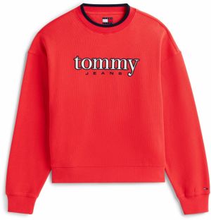 Tommy Jeans Mikina  jasne červená / čierna / biela