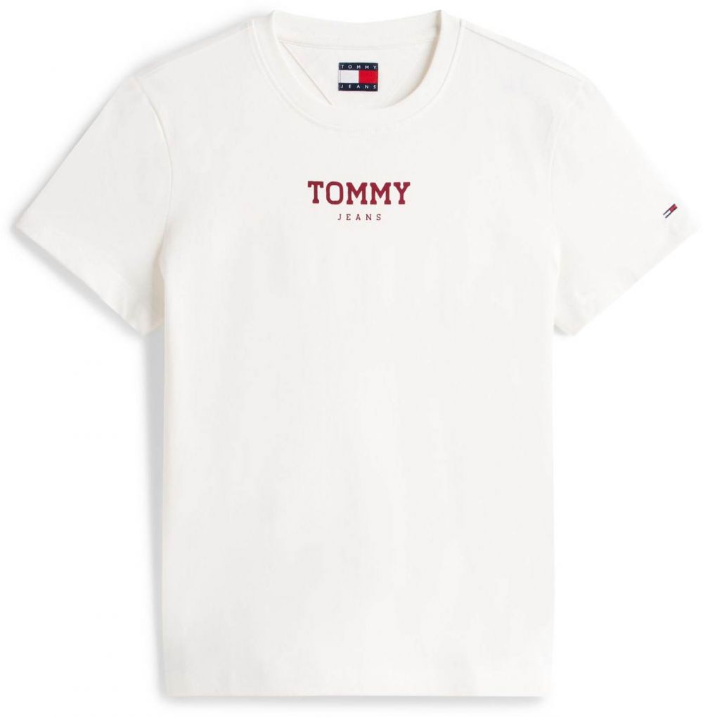 Tommy Jeans Tričko 'ESSENTIAL'  červená / biela