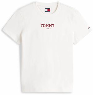 Tommy Jeans Tričko 'ESSENTIAL'  červená / biela