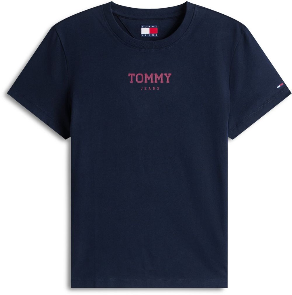 Tommy Jeans Tričko 'ESSENTIAL'  námornícka modrá / jasne červená