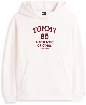 Tommy Jeans Mikina  bordová / biela