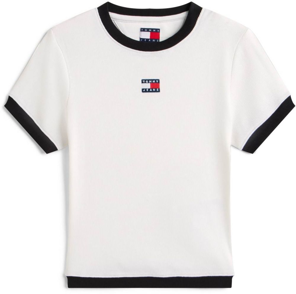 Tommy Jeans Tričko  čierna / biela