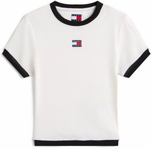 Tommy Jeans Tričko  čierna / biela