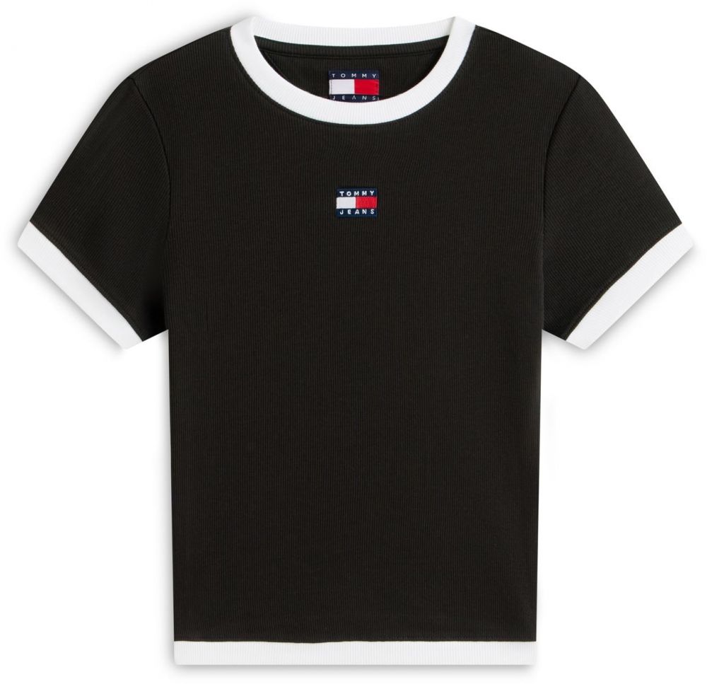 Tommy Jeans Tričko  čierna / biela