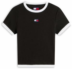 Tommy Jeans Tričko  čierna / biela