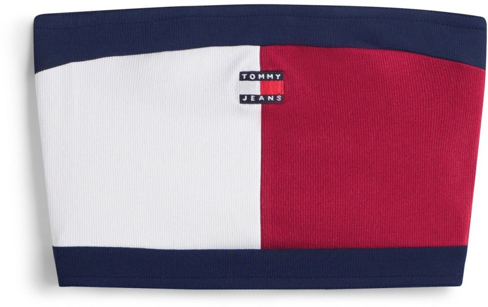 Tommy Jeans Top  námornícka modrá / farba lesného ovocia / biela