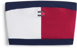 Tommy Jeans Top  námornícka modrá / farba lesného ovocia / biela