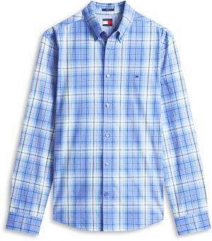 Tommy Jeans Košeľa  svetlomodrá / svetlozelená / tmavozelená