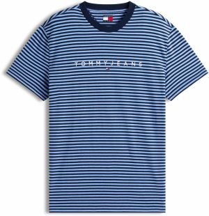 Tommy Jeans Tričko  námornícka modrá / svetlomodrá / biela