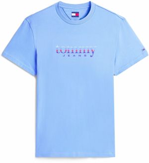 Tommy Jeans Tričko  modrá / azúrová / fialová / červená