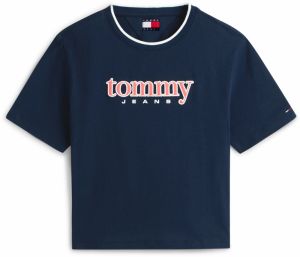Tommy Jeans Tričko  námornícka modrá / jasne červená / biela