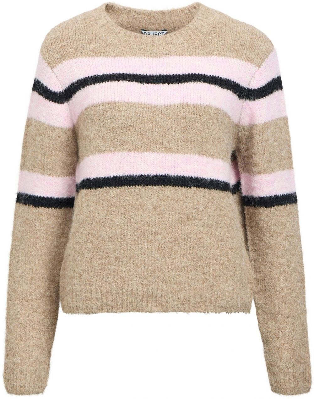 OBJECT Sveter 'OBJGALIA'  brokátová / čierna / biela ako vlna